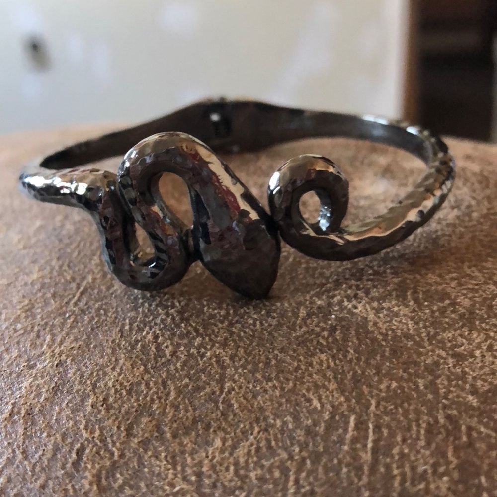 Lia Sophia Black Snake Hinge Bracelet